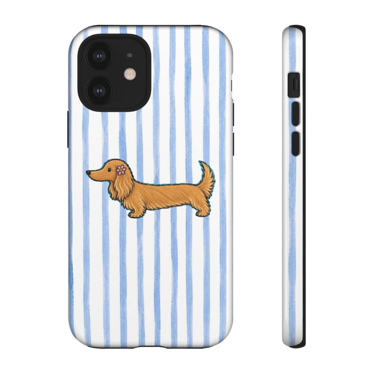 Blonde Dachshund Striped Tough Phone Case