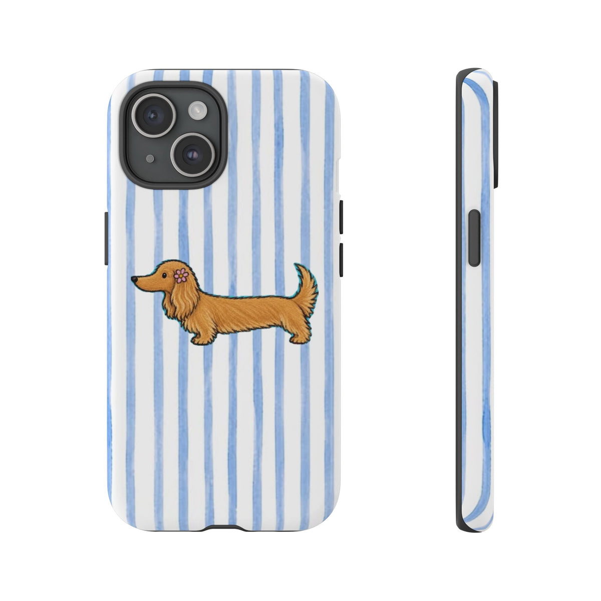 Blonde Dachshund Striped Tough Phone Case