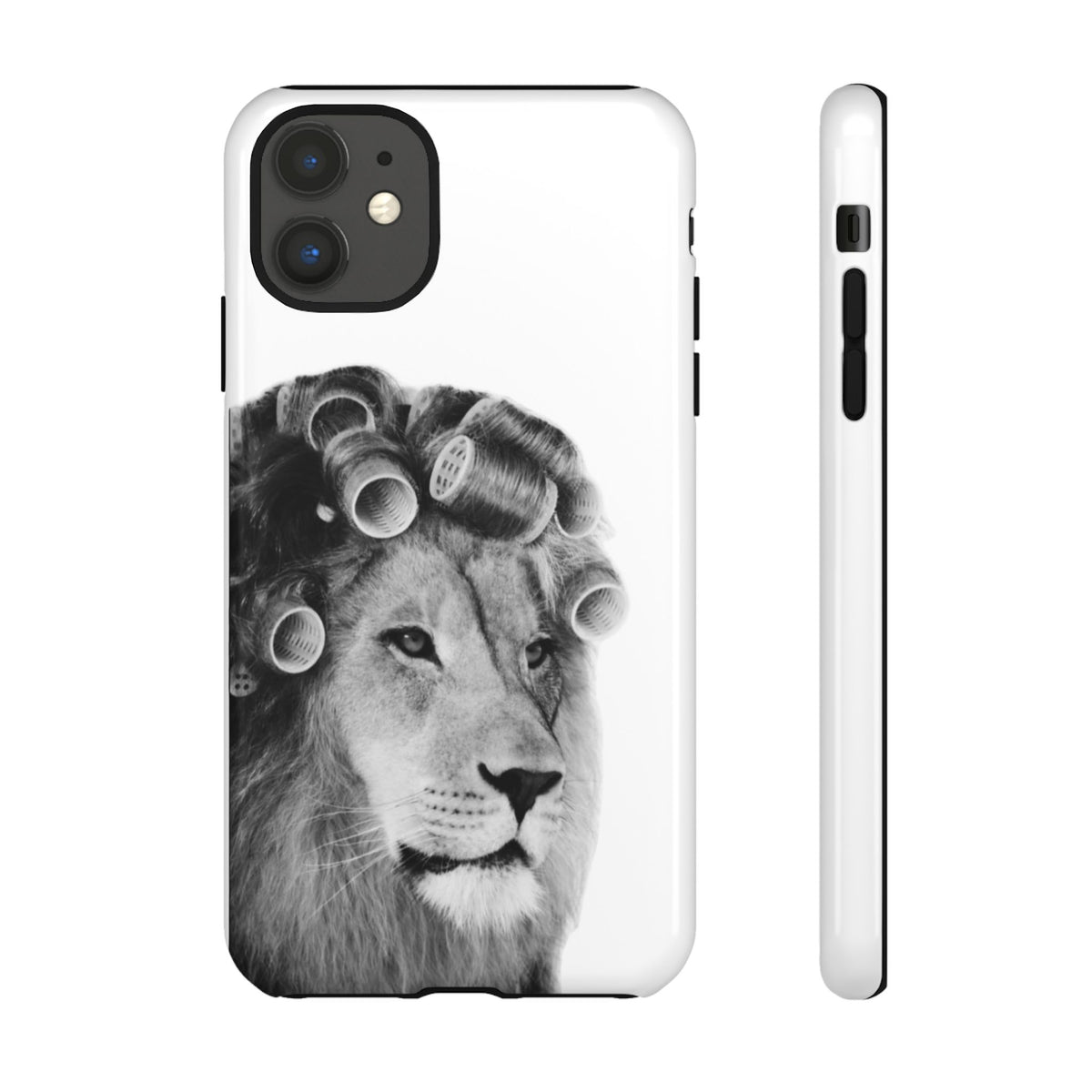 Lion with Hair Rollers Phone Case