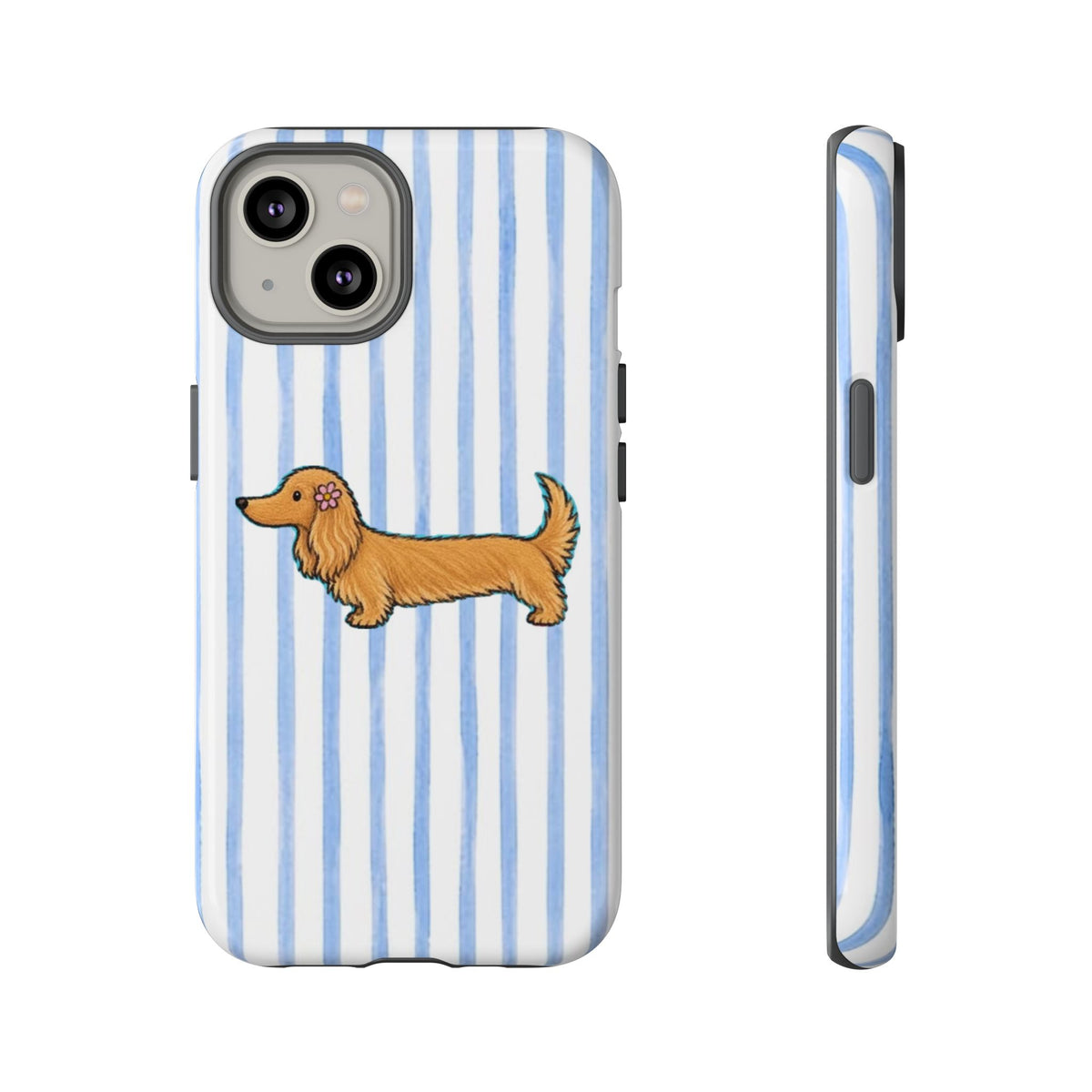 Blonde Dachshund Striped Tough Phone Case