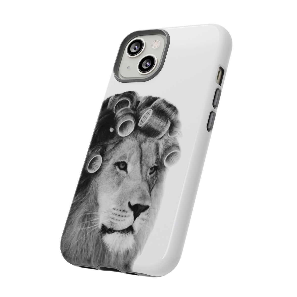 Lion with Hair Rollers Phone Case