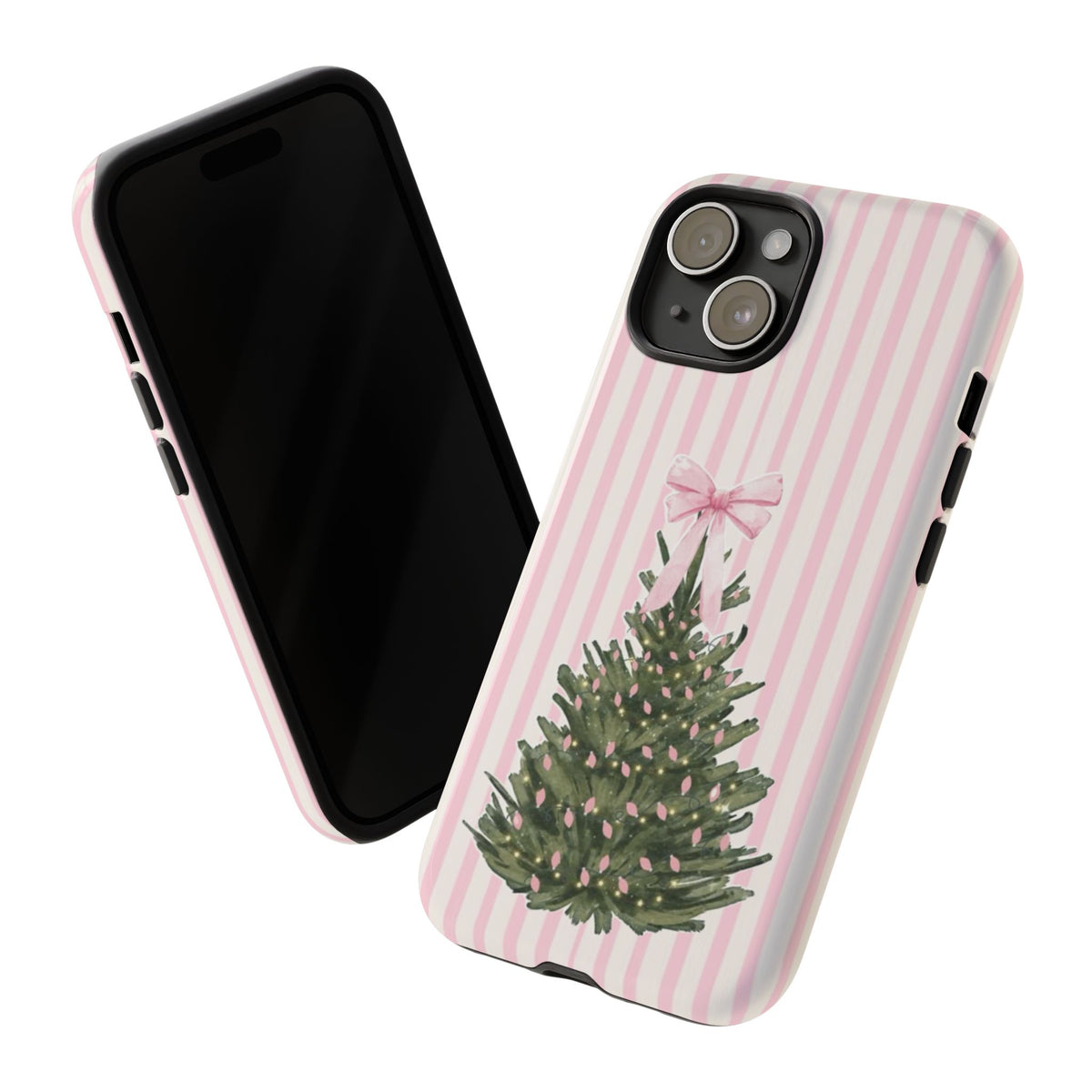 Pink Stripe Christmas Tree Phone Case