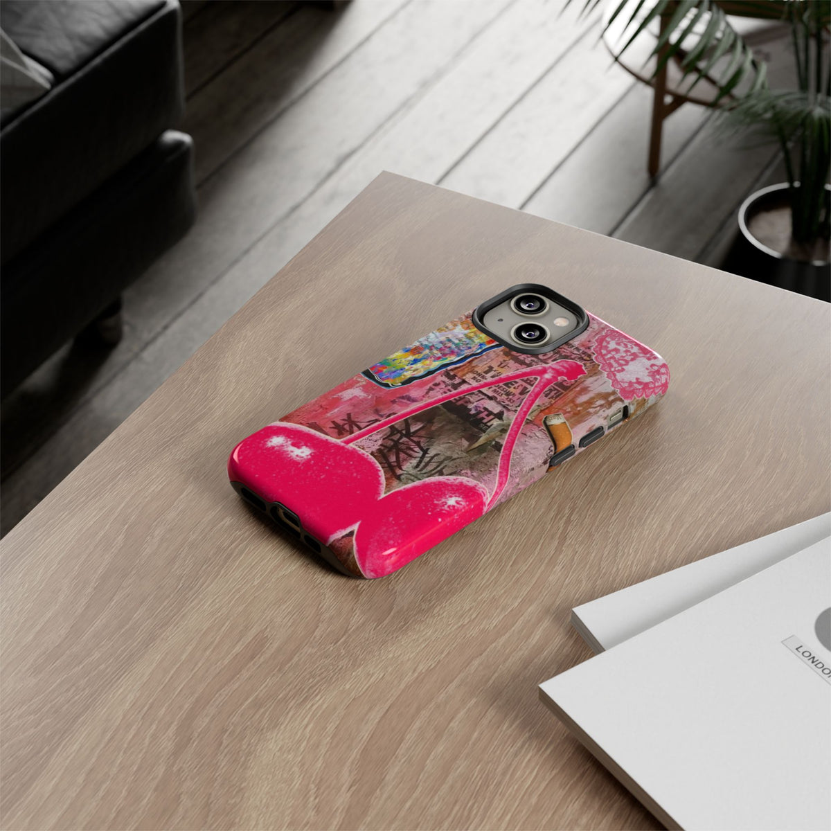 Pink Cherry Graffiti Phone Case