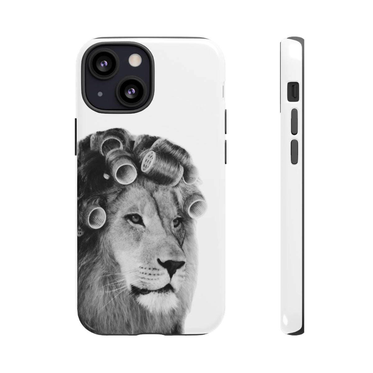 Lion with Hair Rollers Phone Case