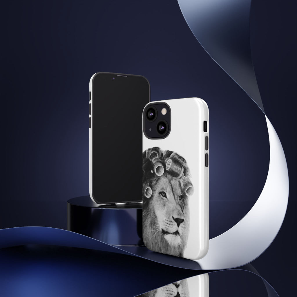 Lion with Hair Rollers Phone Case