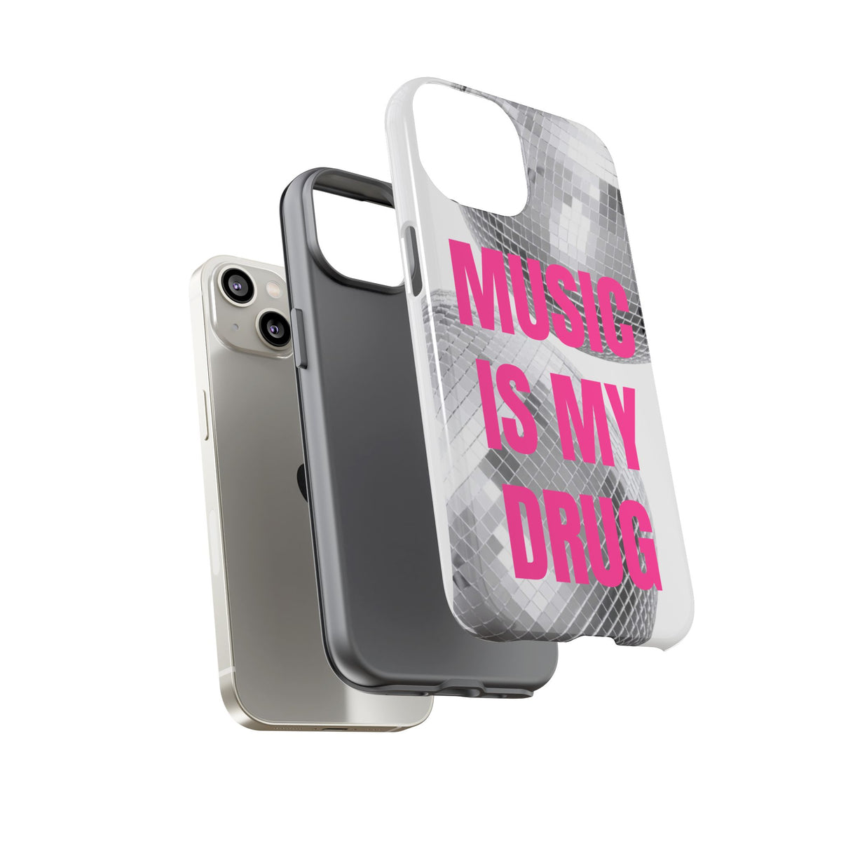 "Music Is My Drug" Disco Mirrorball Designed phone case