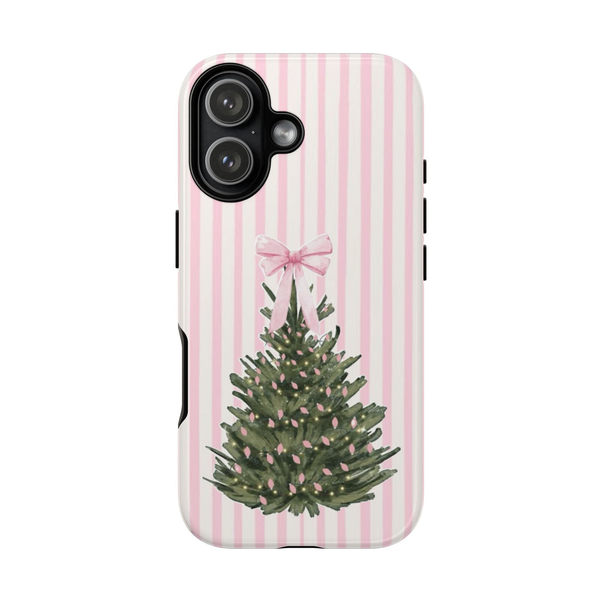 Pink Stripe Christmas Tree Phone Case