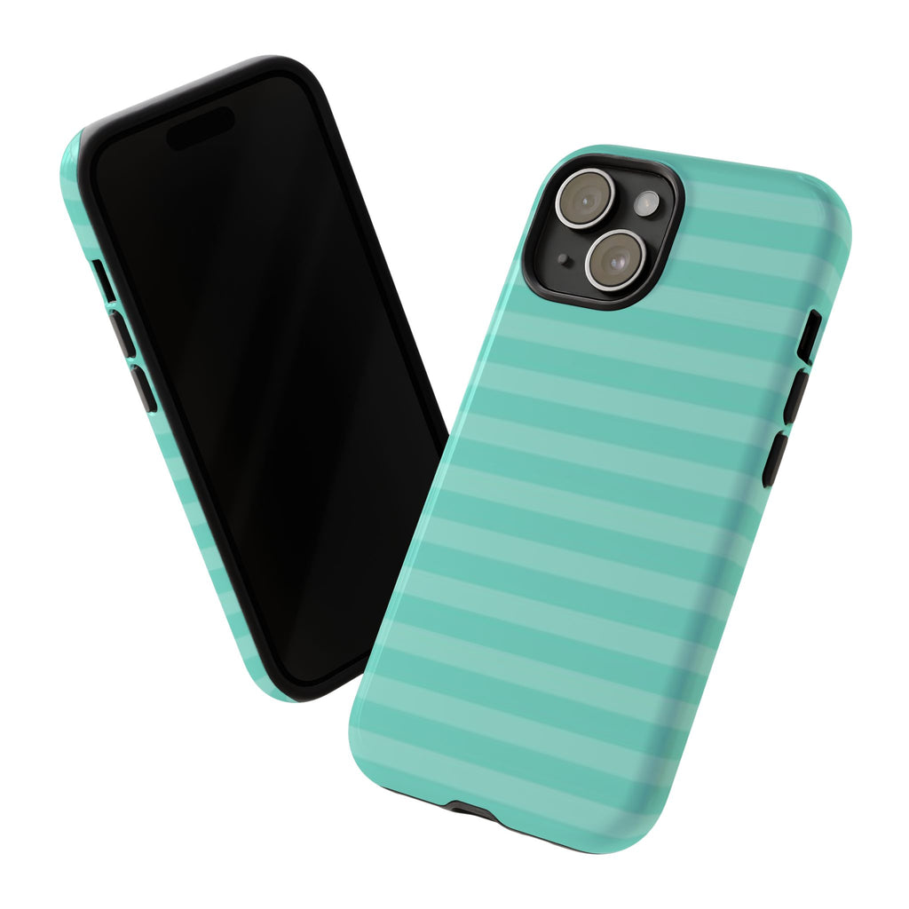 Aqua Mint Striped Phone Case