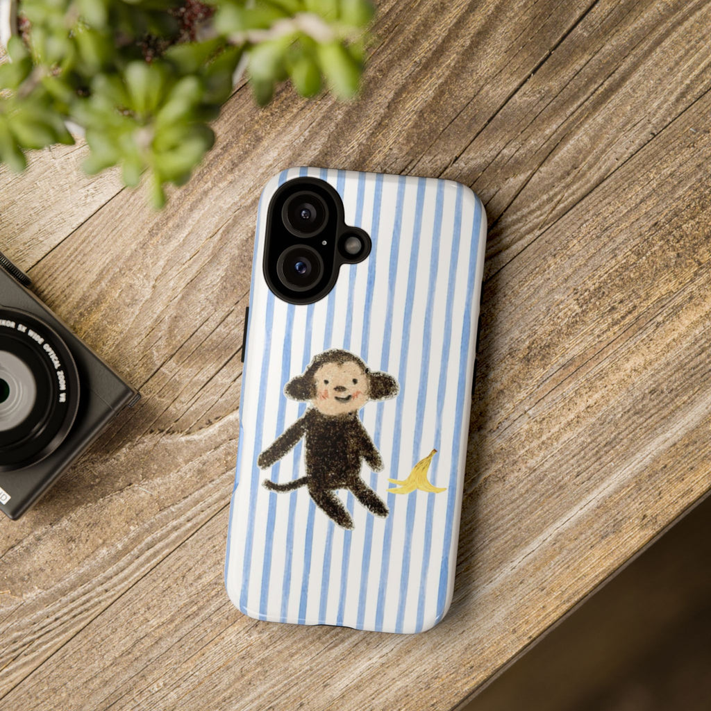 Striped Monkey Phone Case