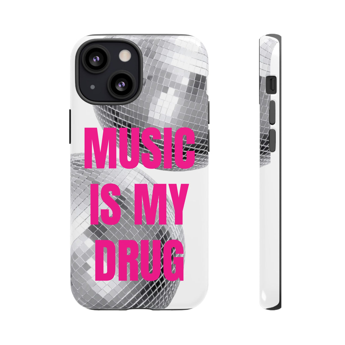 "Music Is My Drug" Disco Mirrorball Designed phone case