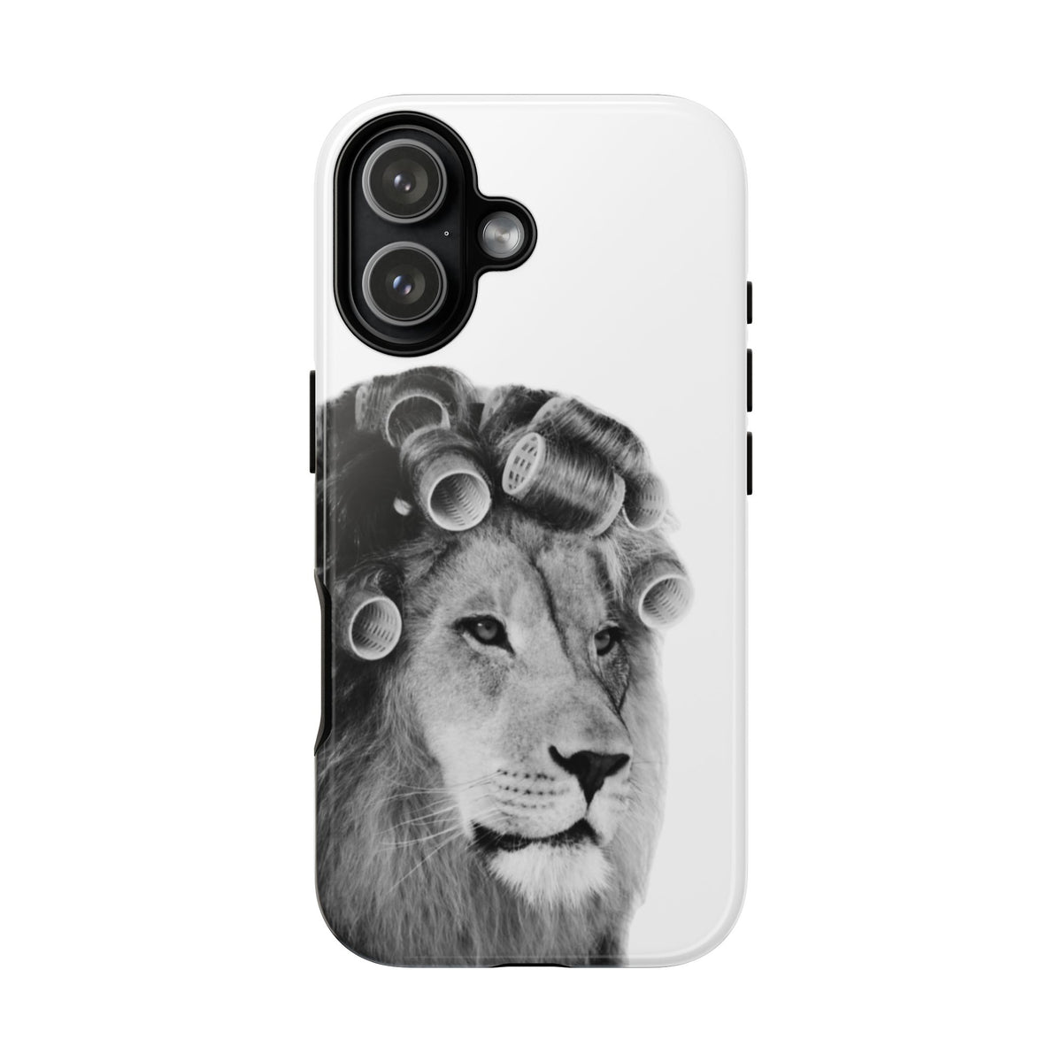 Lion with Hair Rollers Phone Case