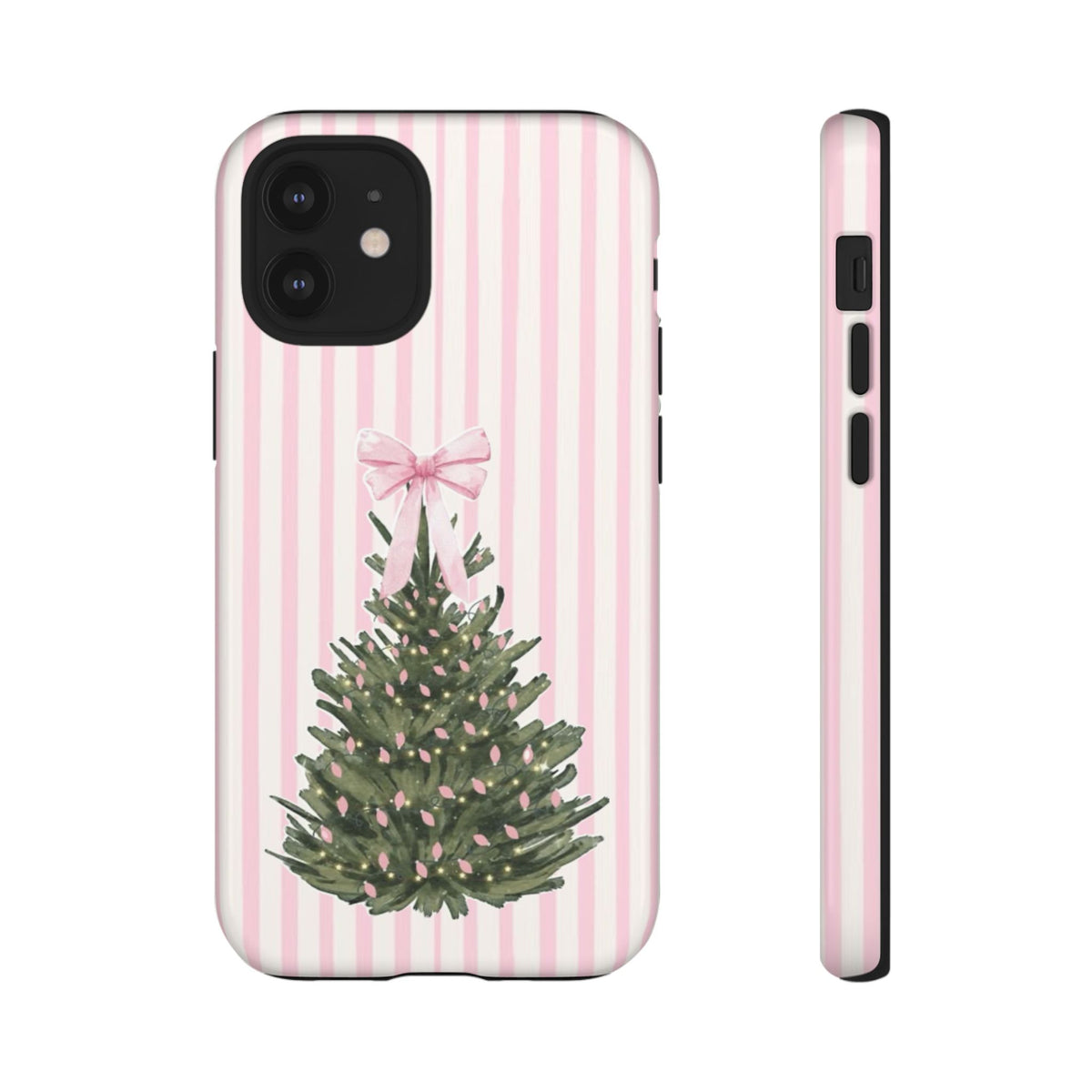 Pink Stripe Christmas Tree Phone Case