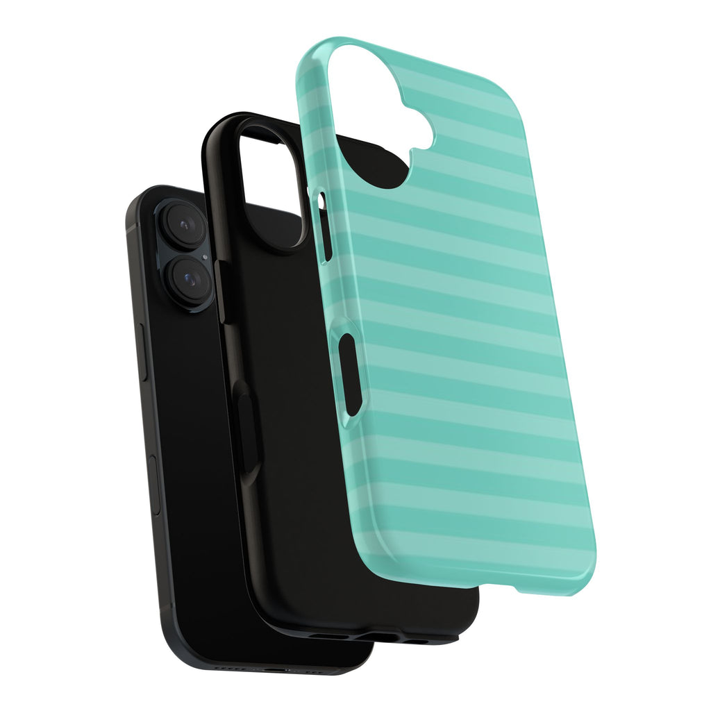Aqua Mint Striped Phone Case