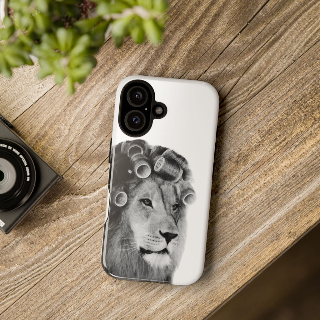 Lion with Hair Rollers Phone Case