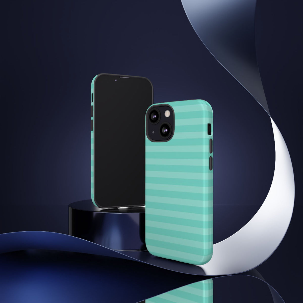 Aqua Mint Striped Phone Case