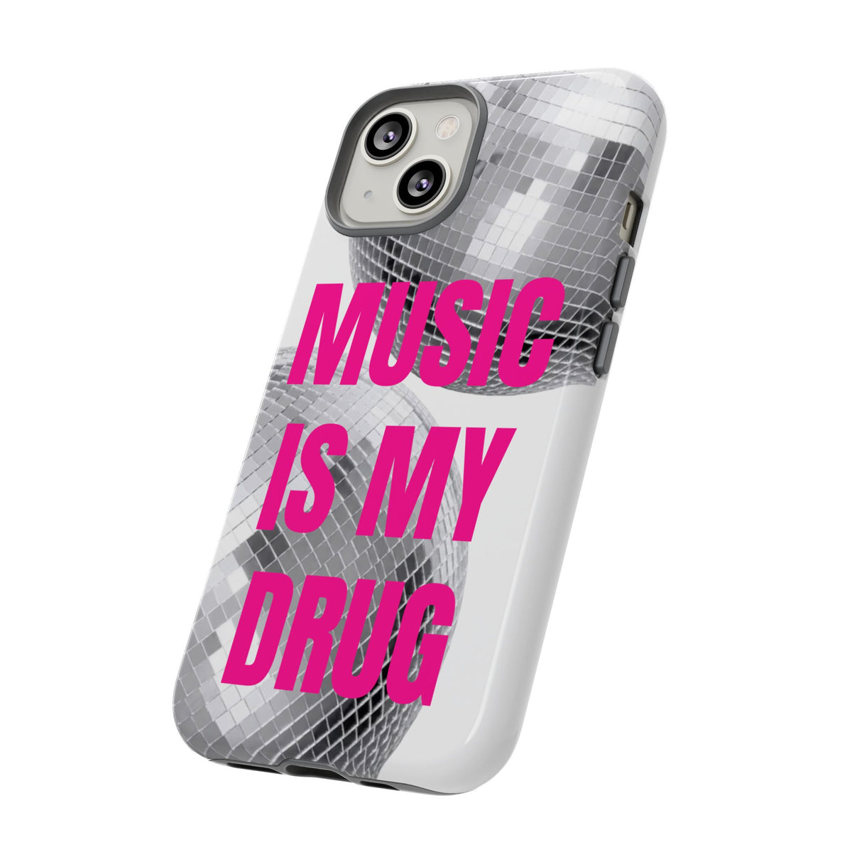 "Music Is My Drug" Disco Mirrorball Designed phone case