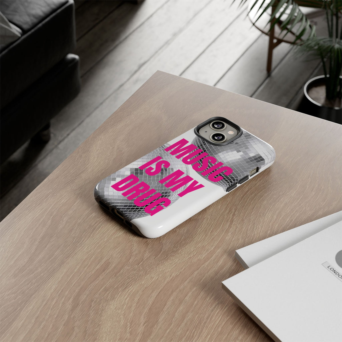 "Music Is My Drug" Disco Mirrorball Designed phone case