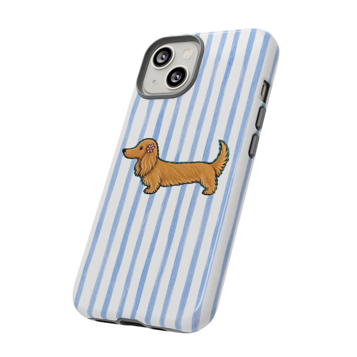 Blonde Dachshund Striped Tough Phone Case