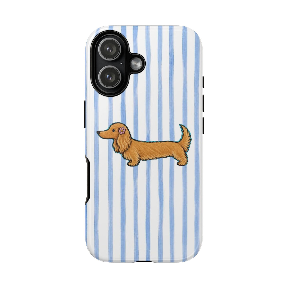 Blonde Dachshund Striped Tough Phone Case