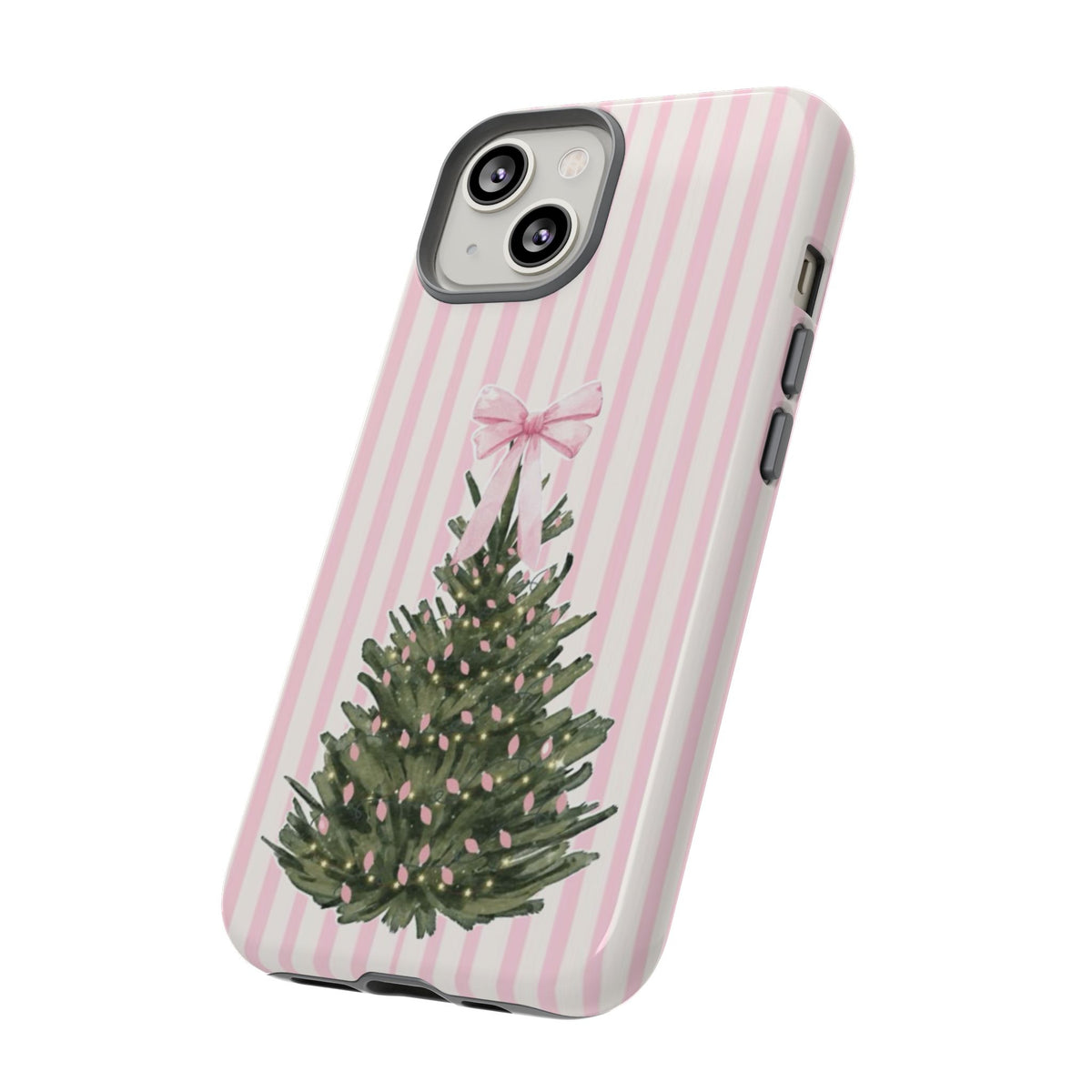 Pink Stripe Christmas Tree Phone Case