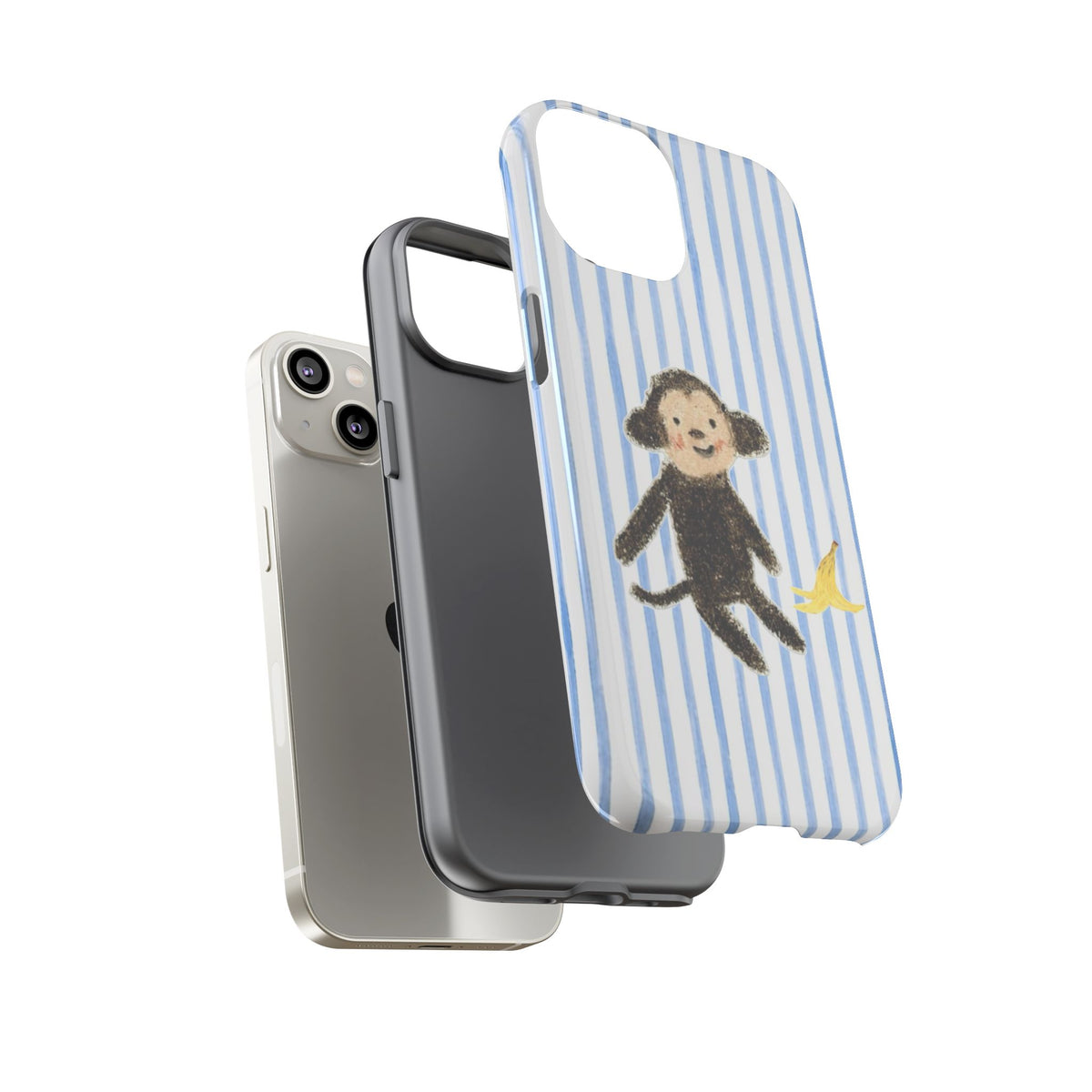Striped Monkey Phone Case