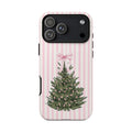 Pink Stripe Christmas Tree Phone Case