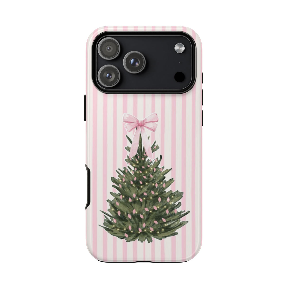 Pink Stripe Christmas Tree Phone Case