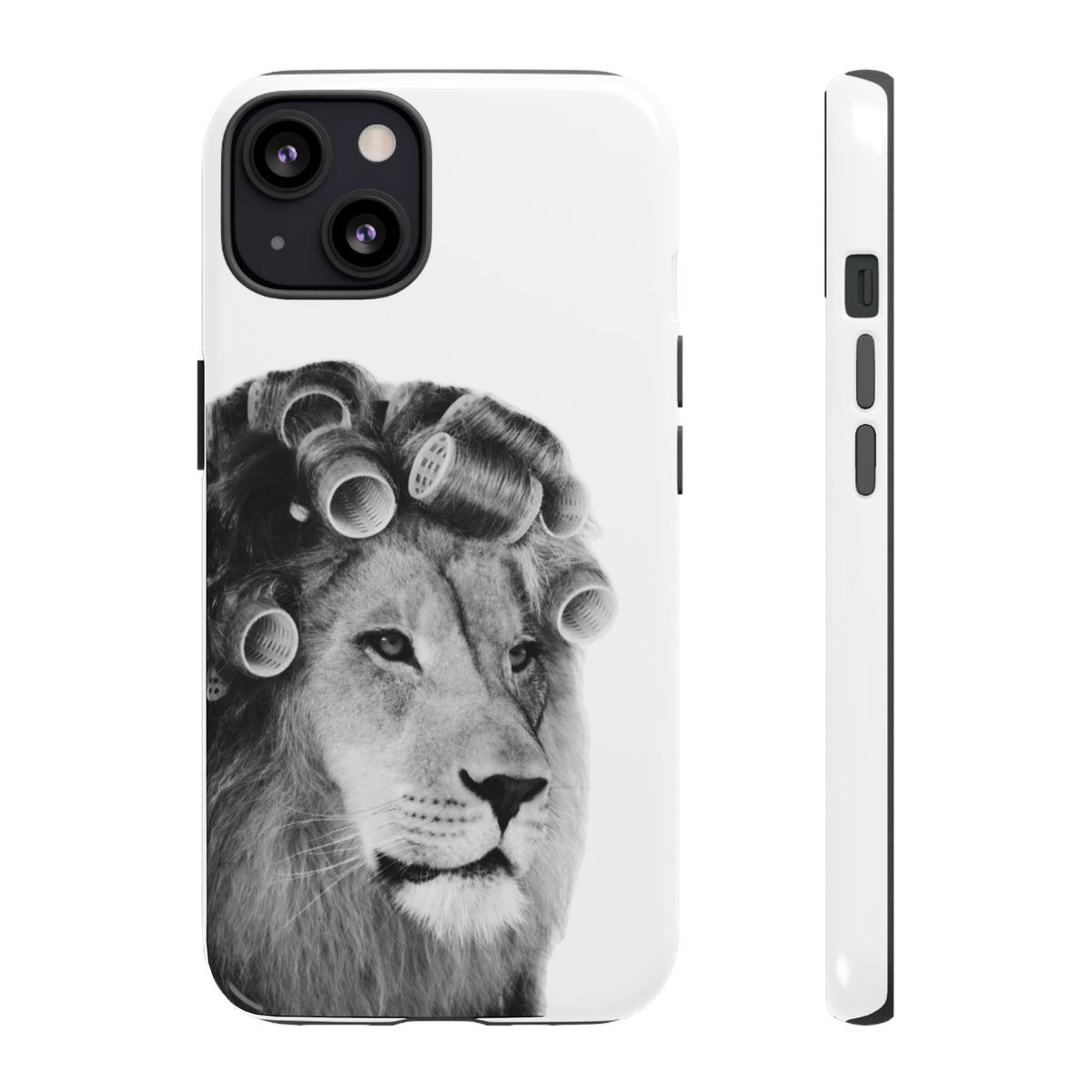 Lion with Hair Rollers Phone Case