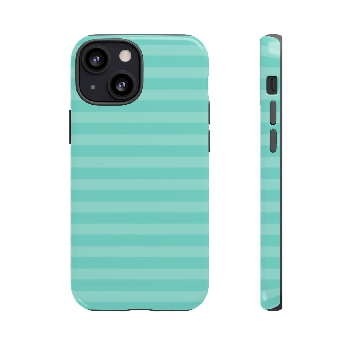 Aqua Mint Striped Phone Case