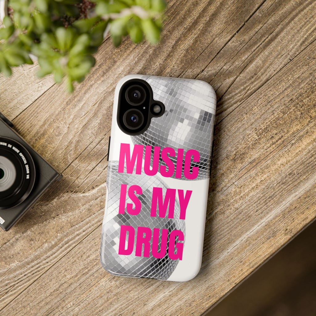 "Music Is My Drug" Disco Mirrorball Designed phone case
