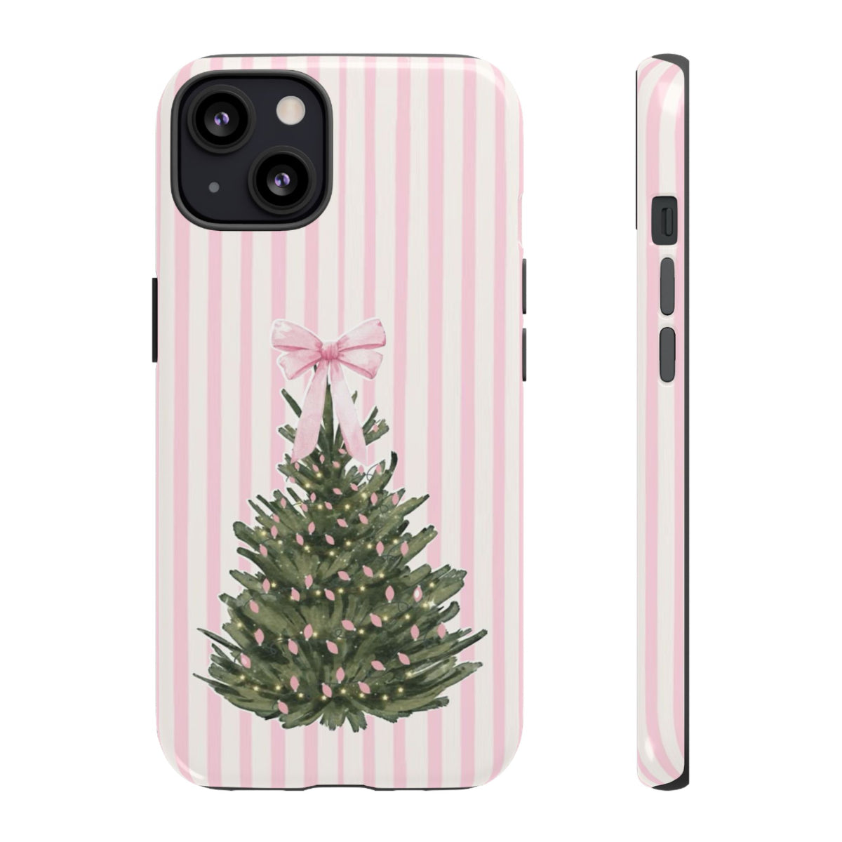 Pink Stripe Christmas Tree Phone Case