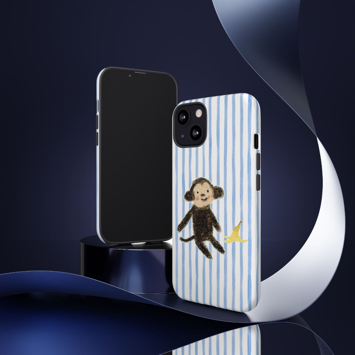 Striped Monkey Phone Case