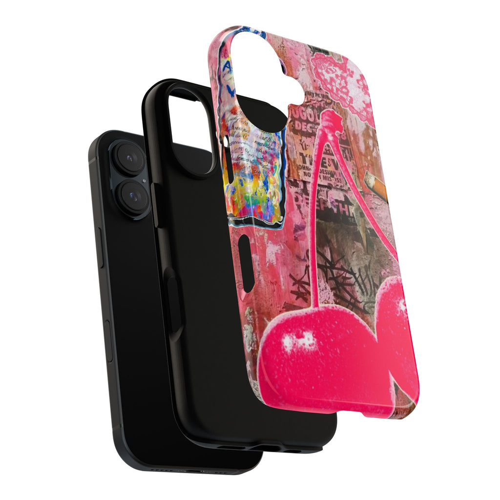 Pink Cherry Graffiti Phone Case