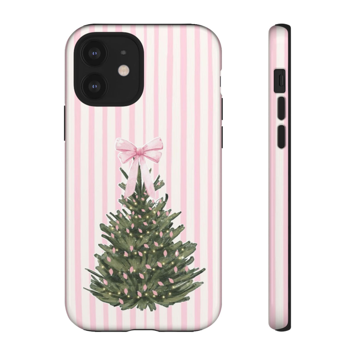 Pink Stripe Christmas Tree Phone Case