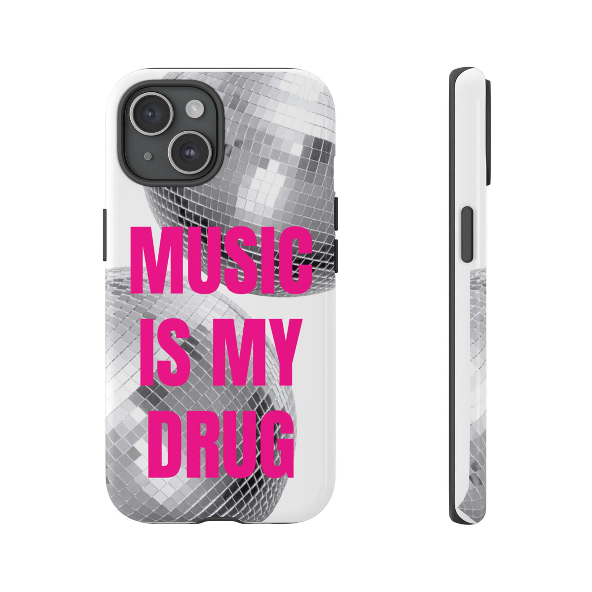 "Music Is My Drug" Disco Mirrorball Designed phone case