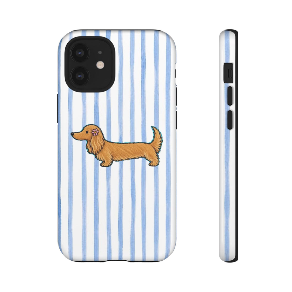 Blonde Dachshund Striped Tough Phone Case