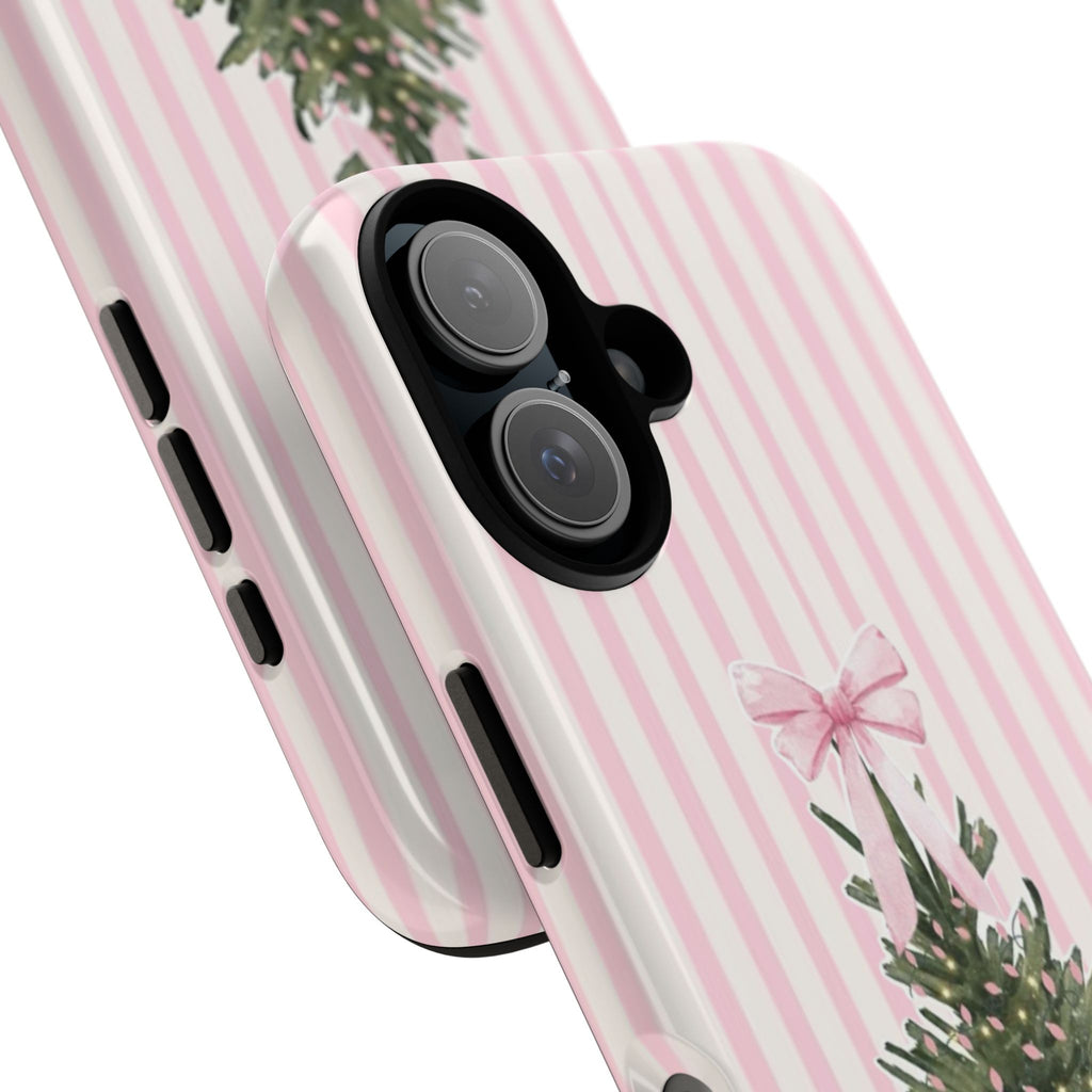 Pink Stripe Christmas Tree Phone Case