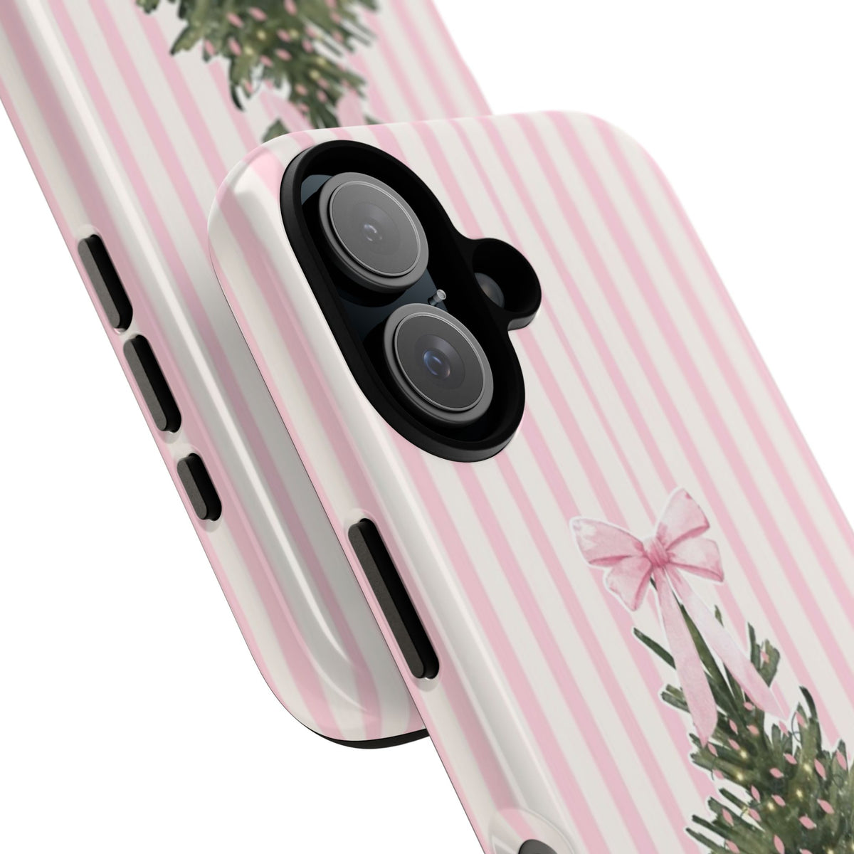 Pink Stripe Christmas Tree Phone Case