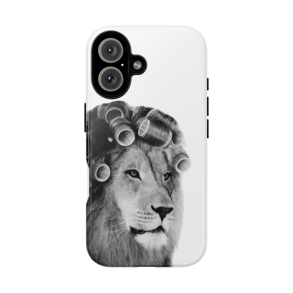 Lion with Hair Rollers Phone Case