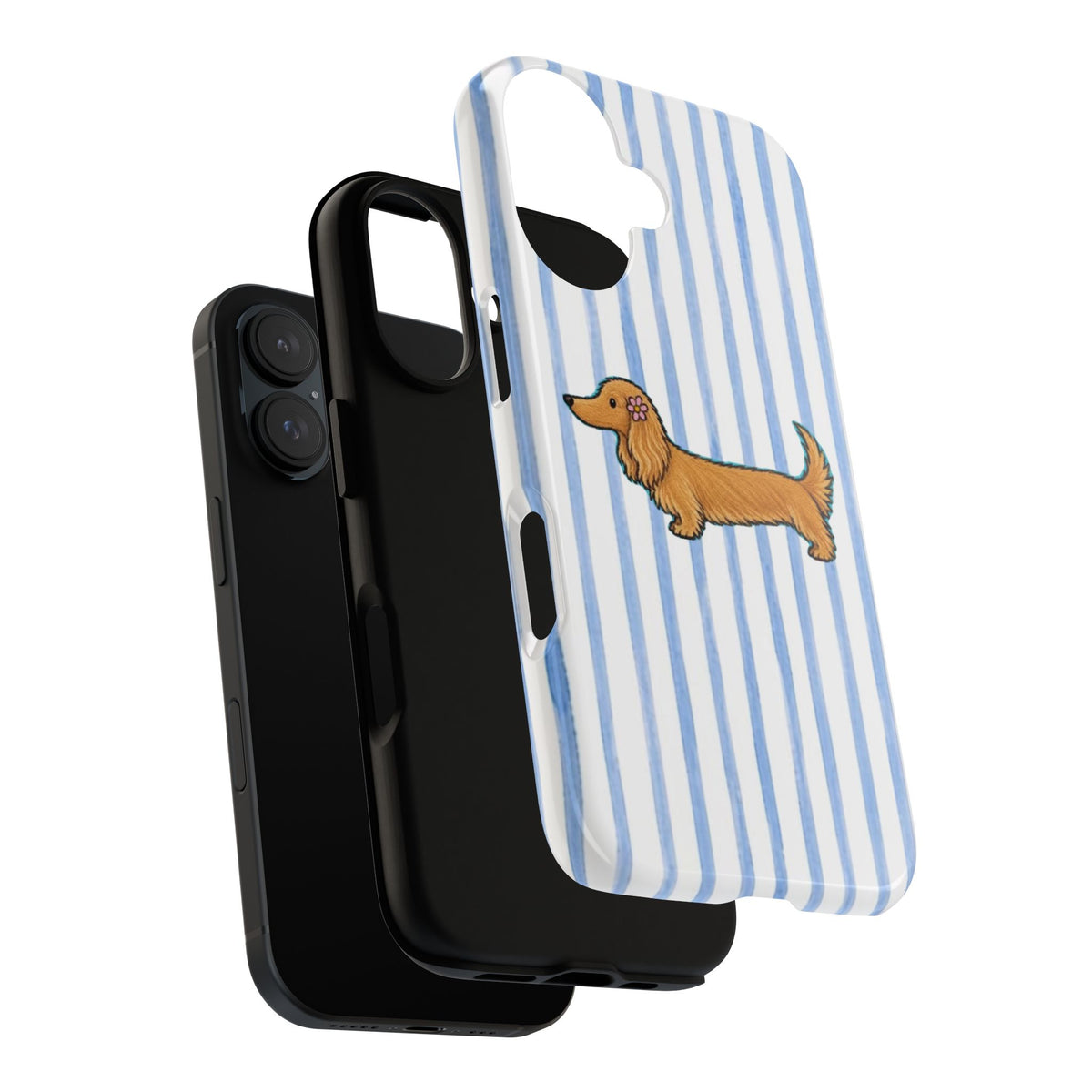 Blonde Dachshund Striped Tough Phone Case