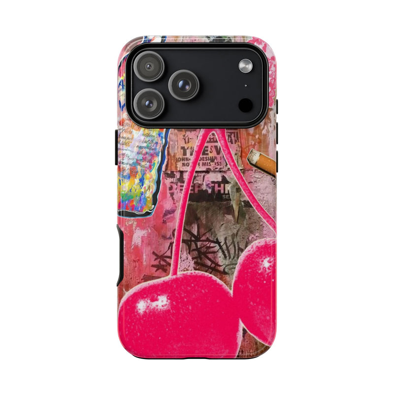 Pink Cherry Graffiti Phone Case