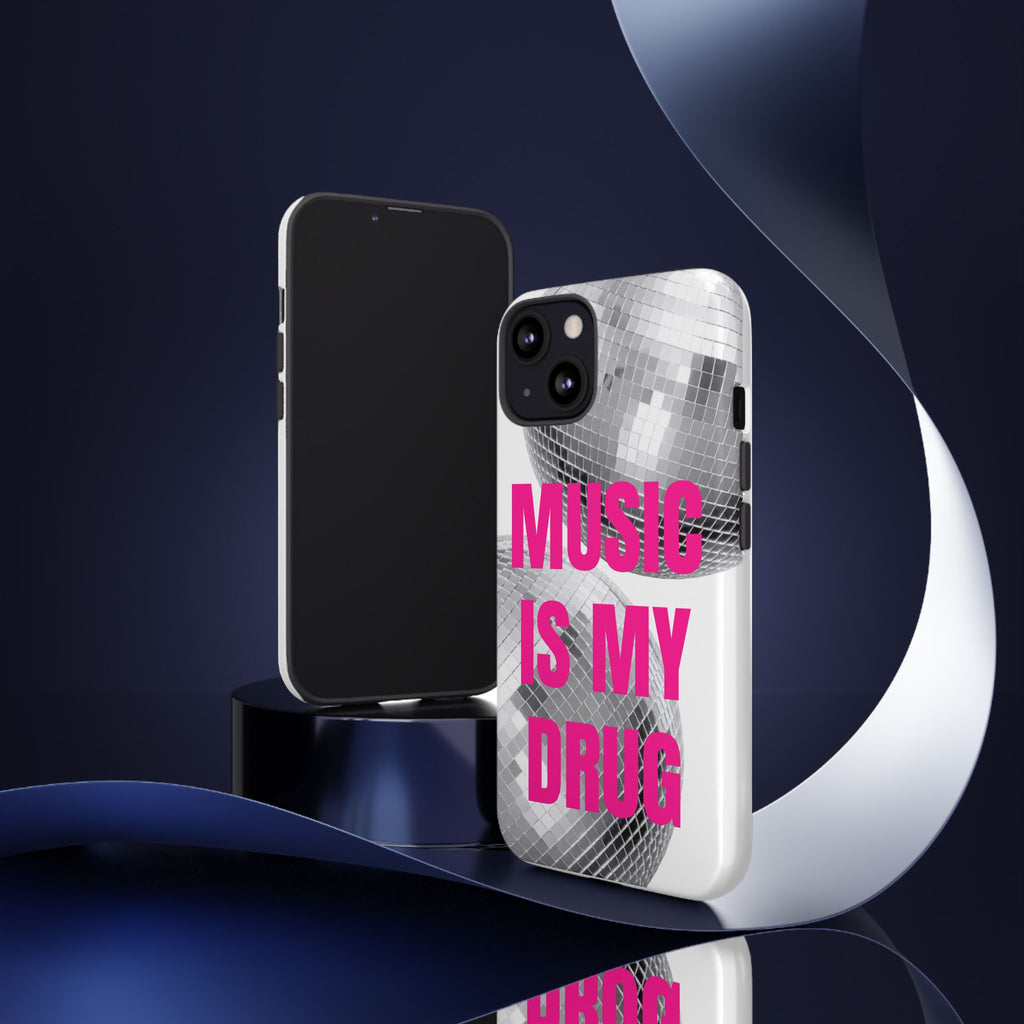 "Music Is My Drug" Disco Mirrorball Designed phone case