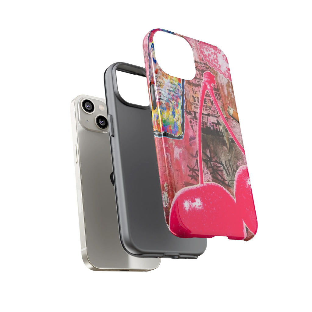 Pink Cherry Graffiti Phone Case