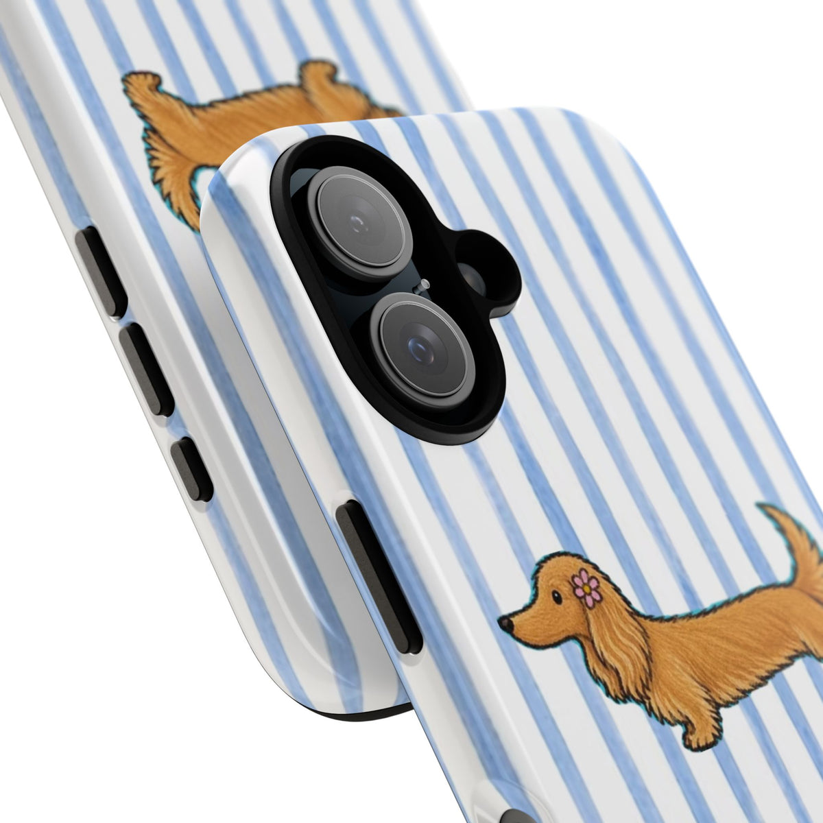 Blonde Dachshund Striped Tough Phone Case