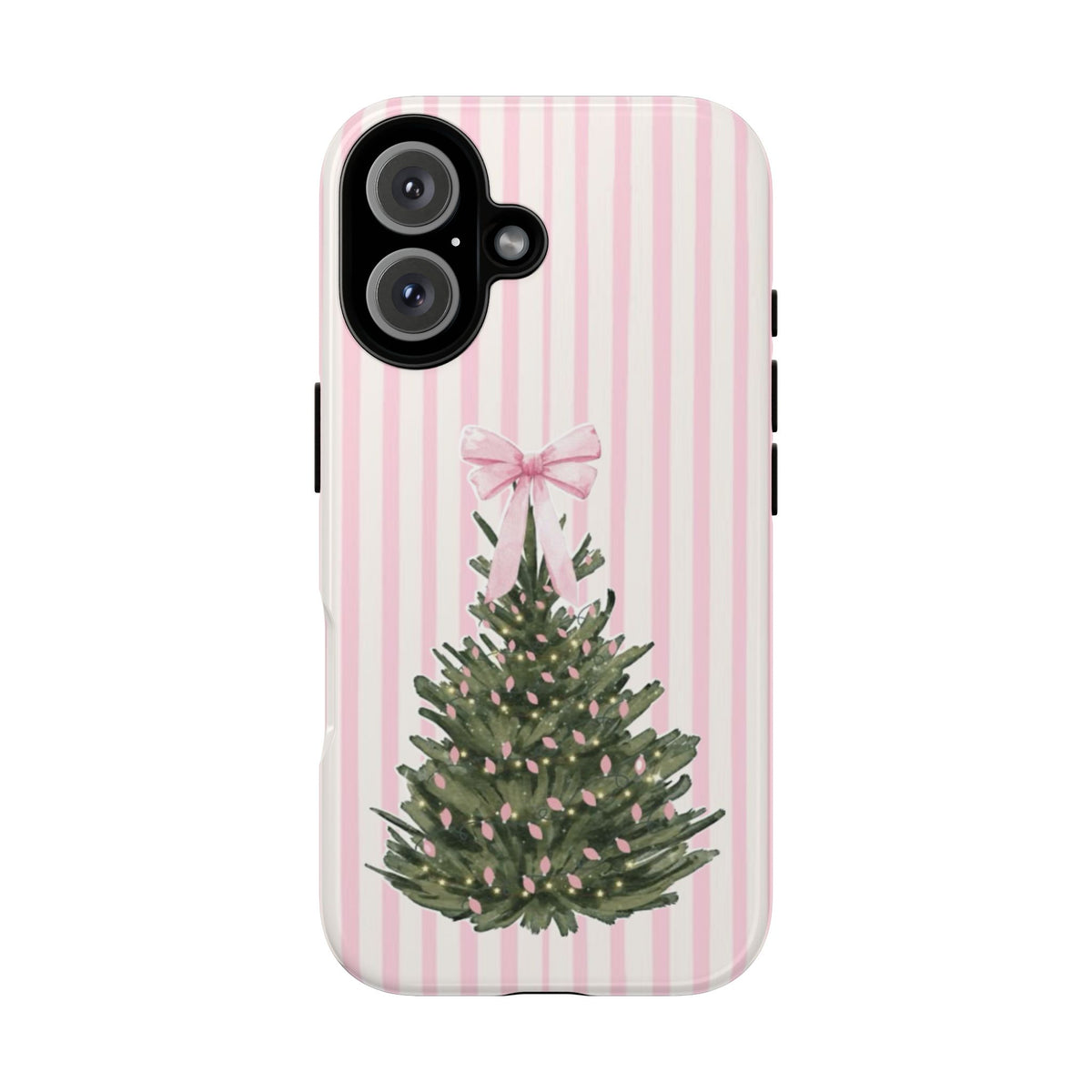 Pink Stripe Christmas Tree Phone Case