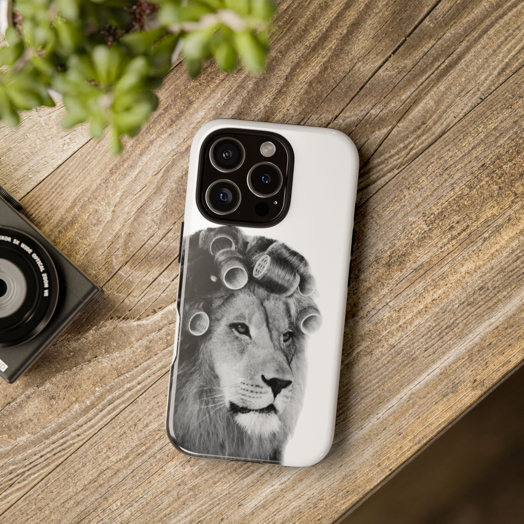Lion with Hair Rollers Phone Case