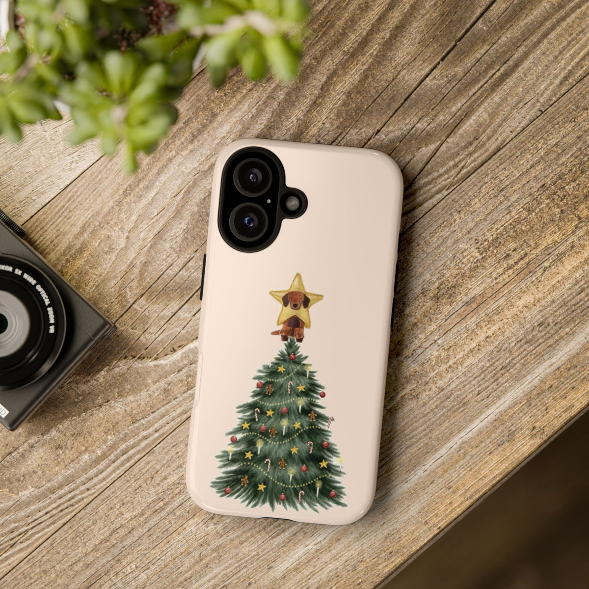 Christmas Tree Tough Phone Case with Star Tree Topper
