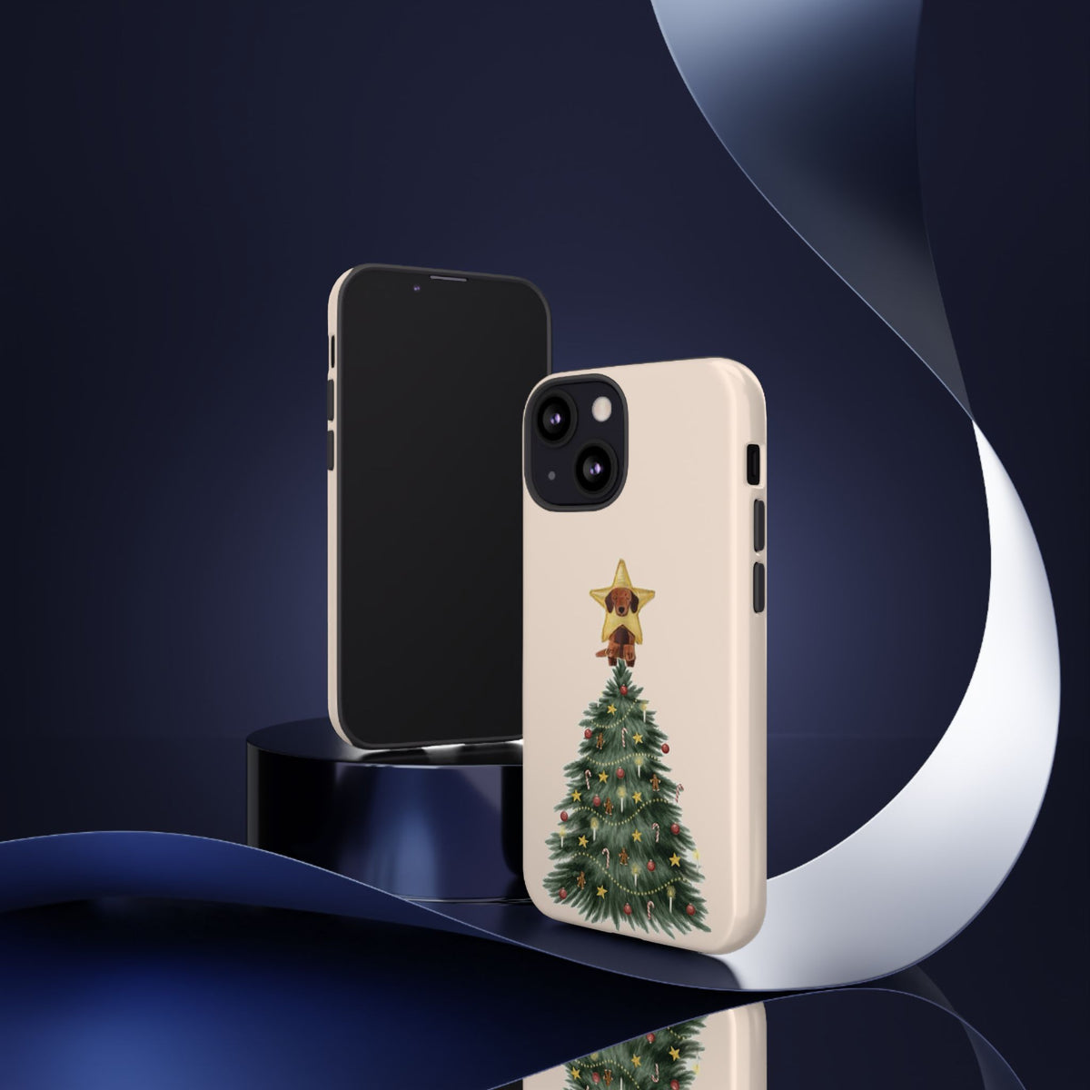 Christmas Tree Tough Phone Case with Star Tree Topper