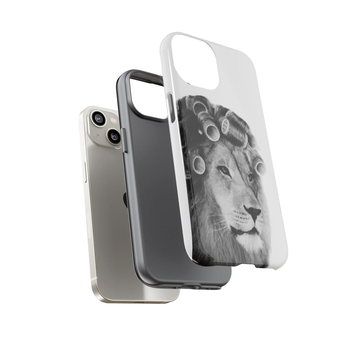Lion with Hair Rollers Phone Case