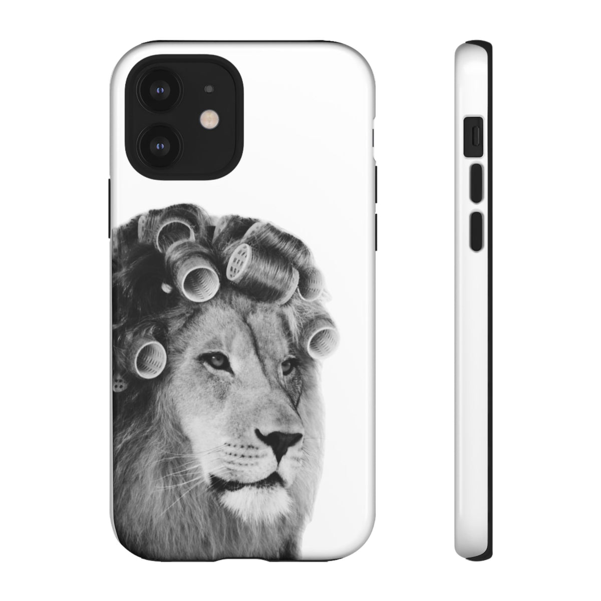 Lion with Hair Rollers Phone Case